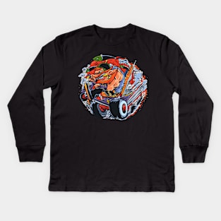 Unleash the Racket: Biker Rider Outlaw Apparel Kids Long Sleeve T-Shirt